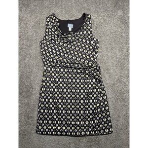 Athleta Womens Sleeveless Medium Reversible Cowl Neck Dress Brown Yellow